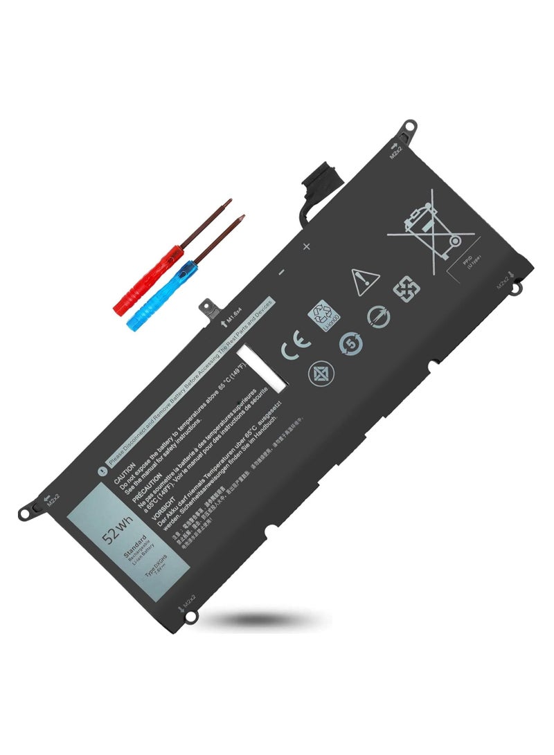 Max Power 52WH DXGH8 Laptop Battery Compatible with Dell XPS 13 7390 9370 9380 2019 Inspiron 13 7390 2-in-1 7391 2-in-1 5390 N5390 14 7490 Latitude 3301 E3301 E3311 H754V 0V48RM V48RM HK6N5 P113G001 7.6V 4-Cell - Image 1