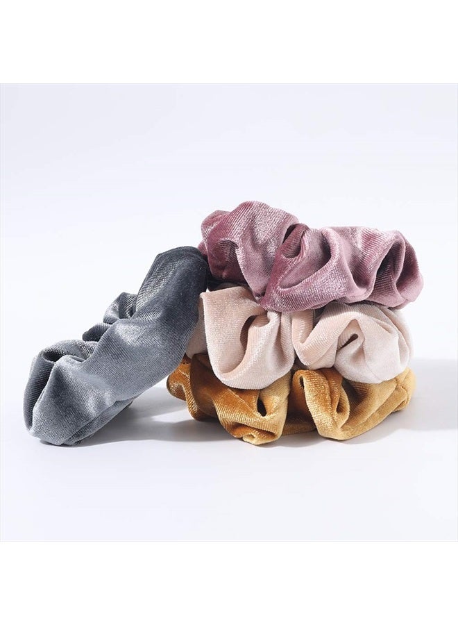 Ivyu Velvet Scrunchies Hair Ties Women - 6 Pack Big Vsco Girl Stuff Scrunchy for Hair Scrunchie Holder Elastic Bands With Zipper Pocket Gift For Friends - Image 4