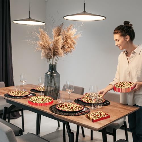 PhyLence 100 Pcs Leopard Print Tableware Party Supplies - Disposable Animal Print Dinnerware Set with Paper Plates,Napkins for Safari Theme,Jungle Birthday Party - Serves 25 - Image 4