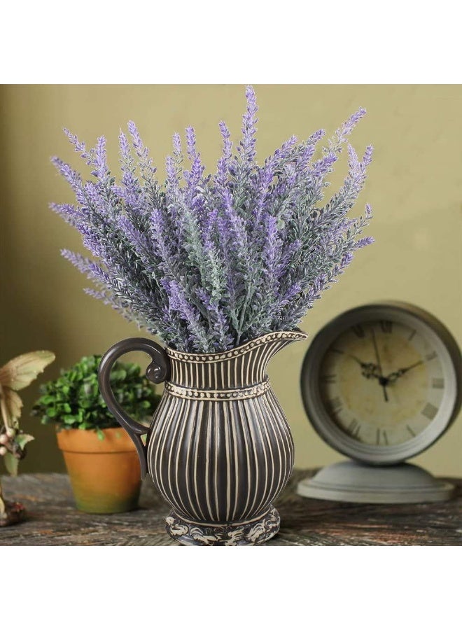 GTIDEA 4pcs Artificial Flowers Fake Lavender Faux Purple Flocked Plastic Flowers Plants for Home Wedding Kitchen Garden Patio Window Box Office Table Centerpieces Indoor Outdoor DÃ©cor - Image 3
