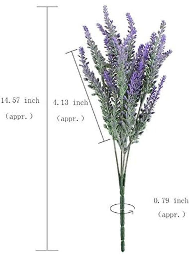 GTIDEA 4pcs Artificial Flowers Fake Lavender Faux Purple Flocked Plastic Flowers Plants for Home Wedding Kitchen Garden Patio Window Box Office Table Centerpieces Indoor Outdoor DÃ©cor - Image 5