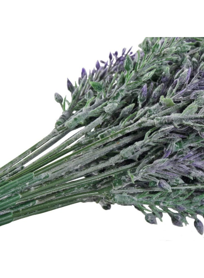 GTIDEA 4pcs Artificial Flowers Fake Lavender Faux Purple Flocked Plastic Flowers Plants for Home Wedding Kitchen Garden Patio Window Box Office Table Centerpieces Indoor Outdoor DÃ©cor - Image 2