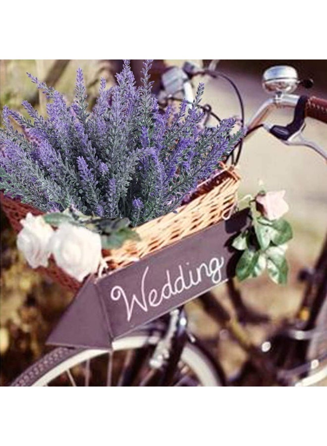 GTIDEA 4pcs Artificial Flowers Fake Lavender Faux Purple Flocked Plastic Flowers Plants for Home Wedding Kitchen Garden Patio Window Box Office Table Centerpieces Indoor Outdoor DÃ©cor - Image 4
