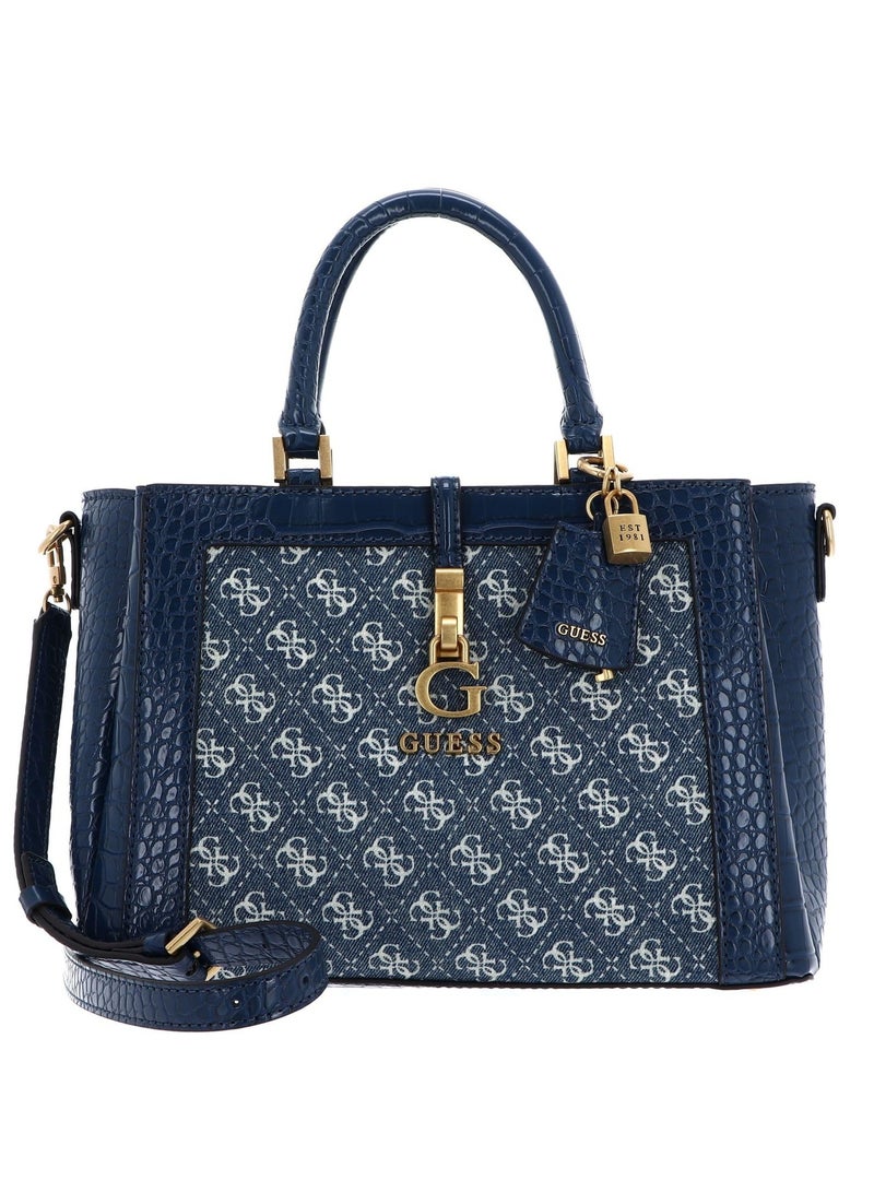 GUESS James Quattro Girlfriend Satchel Fashion Crossbody Bag Blue - Image 1