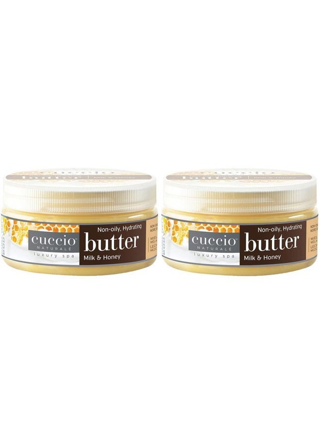 Naturale Butter Blend Hydrating Treatment for Hands, Feet & Body (8 oz) Milk & Honey - Set of 2