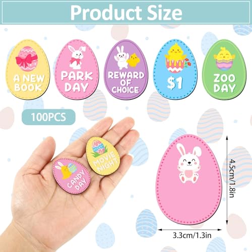 DTOFOOT 100 PCS Easter Egg Fillers Wooden Easter Egg Tokens with 25 Different Designs Easter Prizes Stuffers Coins for Family Easter Egg Hunt Activities Party Favor Supplies - Image 5