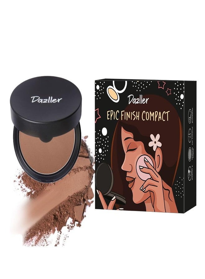 Dazller Epic Finish Compact Powder, Natural Matte, Buildable, Oil Control, With Vitamin E, For all Skin Types (Dusky 02) - 12g - Image 1