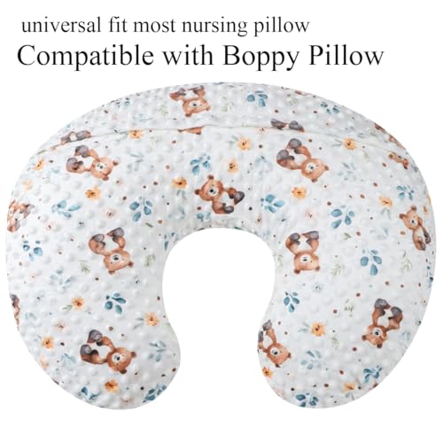 Bilokonda Dot Nursing Pillow Cover Set 2 Pack Nursing Pillow Slipcovers, Ultra Soft Compatible with Boppy Pillow,Standard Pillow for Baby Boy Girl Light Coffee, Bear - Image 4