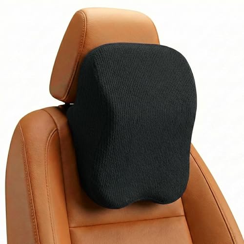 betterhood PosturePro Premium Car Neck Rest Pillow | Car Seat Headrest Pillow | Neck Support Cushion for Comfortable Rides | Memory Foam, Cotton Cover, Large Size | Orthopedic, Ergonomic (Black) - Image 1
