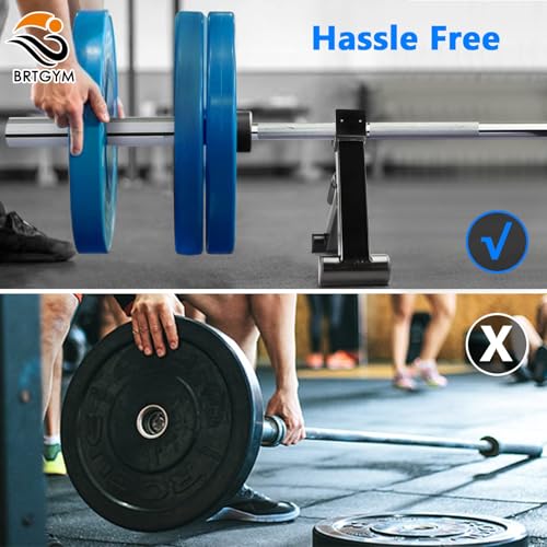 BRTGYM Deadlift Jack Barbell Stand,Carbon Steel Made,Easily Load and Unload 600lb Barbell Plates for Deadlift Exercise, Weight Training, Home Gym (Black Powder Coated) - Image 5