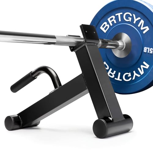 BRTGYM Deadlift Jack Barbell Stand,Carbon Steel Made,Easily Load and Unload 600lb Barbell Plates for Deadlift Exercise, Weight Training, Home Gym (Black Powder Coated) - Image 1