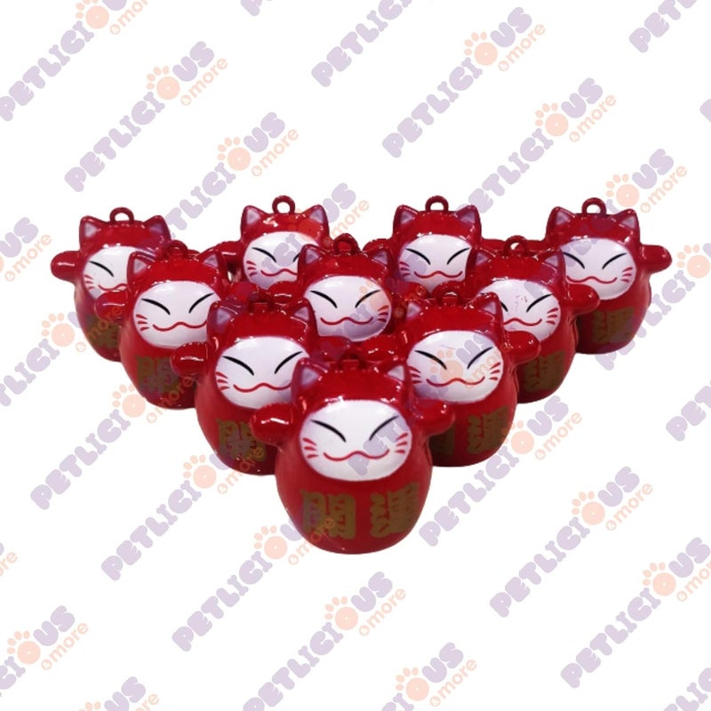 PETLICIOUS & MORE Jumbo Size |Design - Maneki-Neko Red| Collar Bell for Dogs/Puppy/Cat/Kitten (Pack of One) - Image 2
