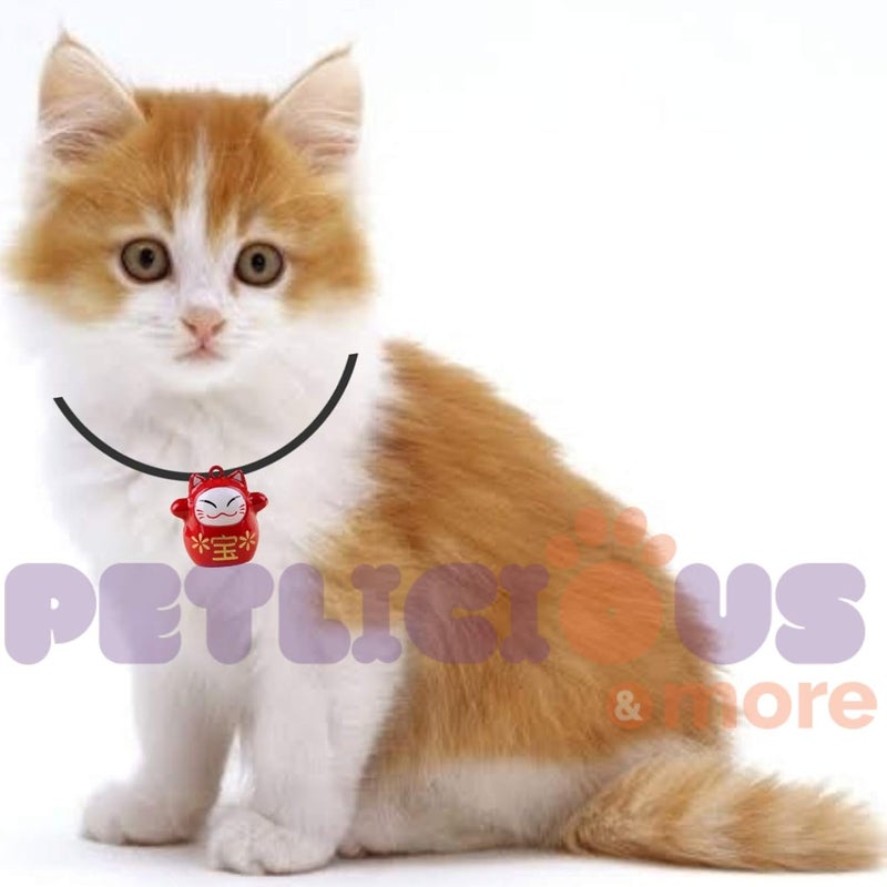 PETLICIOUS & MORE Jumbo Size |Design - Maneki-Neko Red| Collar Bell for Dogs/Puppy/Cat/Kitten (Pack of One) - Image 1
