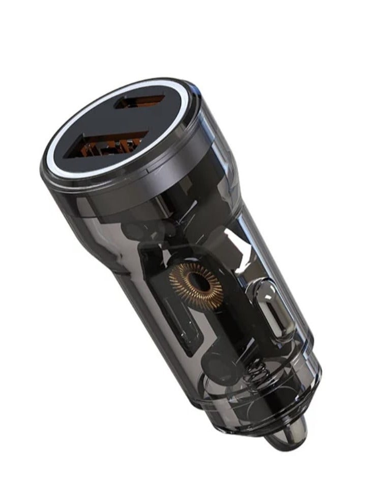 30W USB car charger with 20W PD port - Image 1