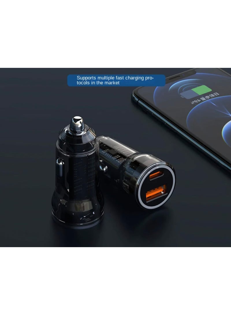 30W USB car charger with 20W PD port - Image 3