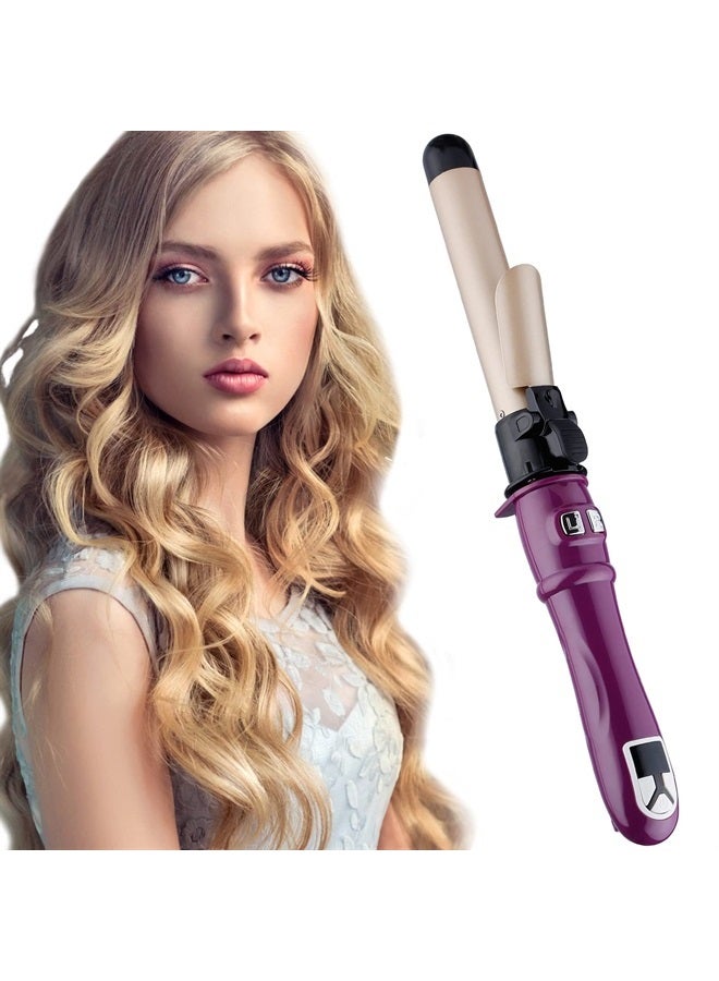 SHEJIZE Hair Curling Wands Auto Curling Irons Automatic Hair Curler 28mm Curl 1.1inch Curl Hair Waving Iron Hair Styling Iron Hair Crimper Hair Waver 30s Instant Heat Wand 110-240v (1.1"/28mm Curl, Purple) - Image 1