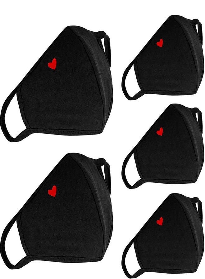 comfso Cute Heart Face Protection with Nose Bridge Wire for Girls Boys Men Women width 5.15 x length 14.19 inches - Image 1