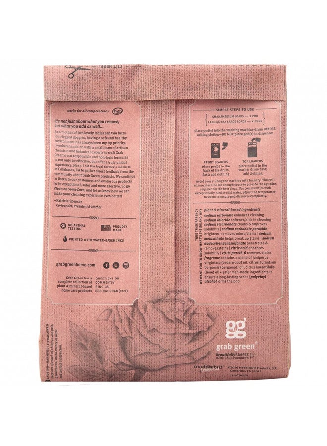 Grab Green Stoneworks Natural Laundry Detergent Powder Pods, Rose Petal, 50 loads - Image 2