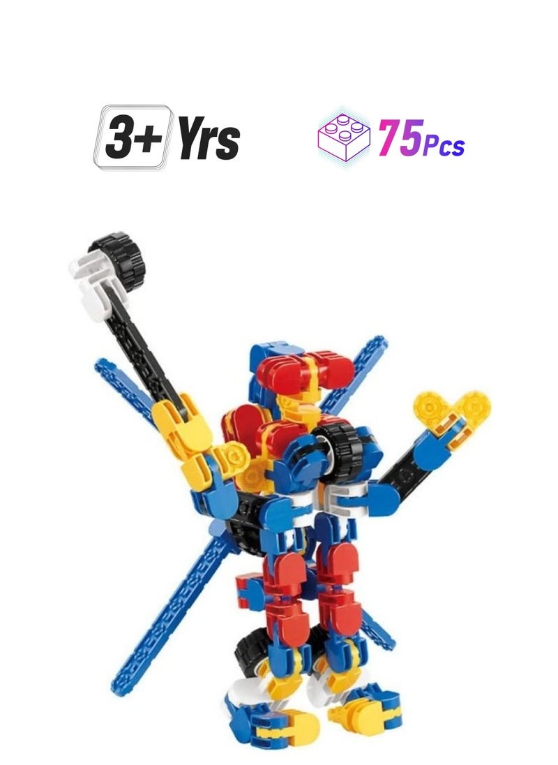 NIBEMINENT - ARK0740 75-Piece Transformable Construction Building Block Set 3+ Years - Image 1