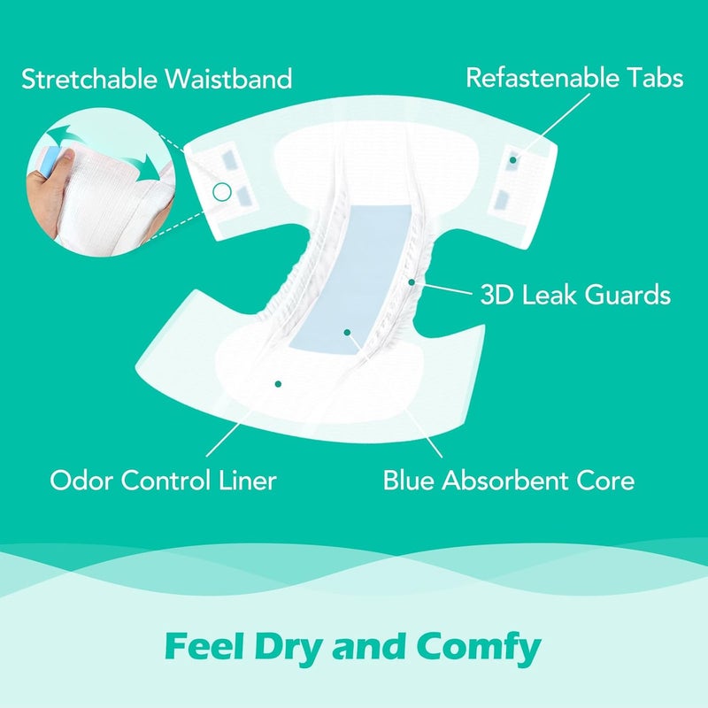 SUNKISS TrustPlus Adult Diapers with Maximum Absorbency Disposable Incontinence Briefs with Tabs for Men and Women Odor Control XXLarge 15 Count - Image 4