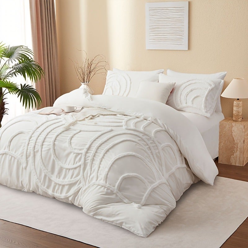 2pcs/3pcs Tufted Nordic Bohemian Style Bedding, Modern Minimalist Soft and Comfortable Bedding, Duvet Cover Set with Zipper (Includes 1 Duvet Cover and 1 Pillowcase/2 Pillowcases). Available in Multiple Colors and Sizes, a Suitable Gift for Family - Image 3