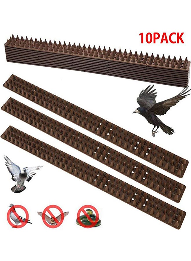 NIBEMINENT 10-Piece Anti-Climbing Security Fence Spike Set Brown 49 x 6 4.5cm - Image 1