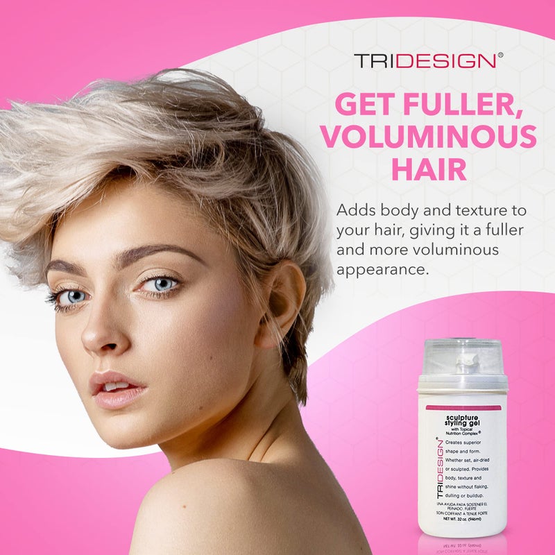 TRIDESIGN Hair Styling Gel, 32 oz - Medium Hold with Shine for Men and Women - Image 4