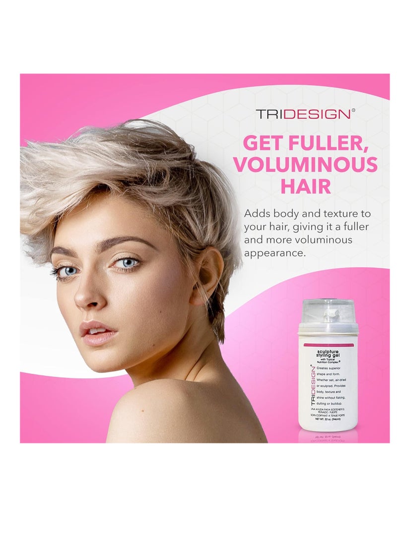 TRIDESIGN TRIDESIGN Hair Styling Gel, 32 oz - Medium Hold with Shine for Men and Women  - Image 4