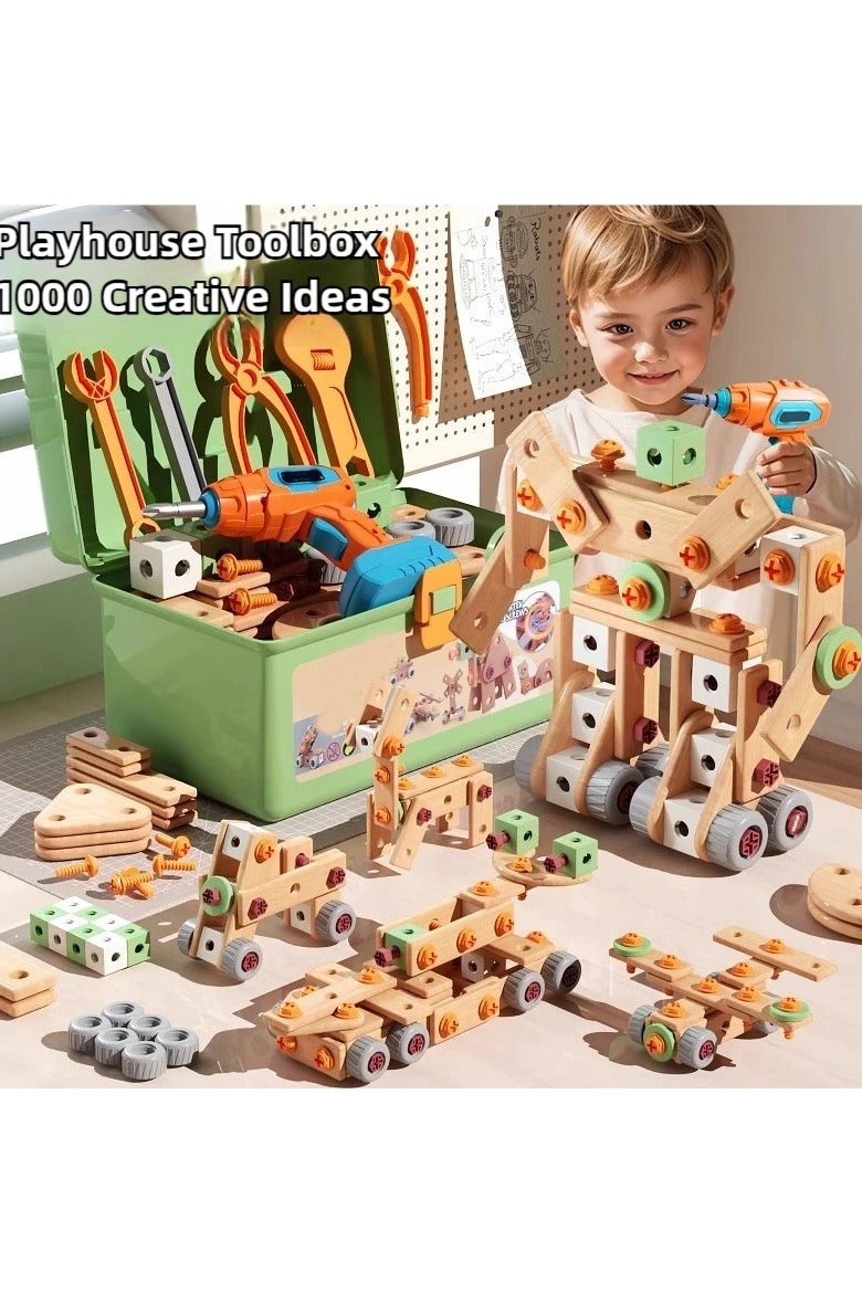 Kids Tool Set – 145 PCS Toddler Tool Box with Tools & Electronic Toy Drill, STEM Construction Toys for Pretend Play, Birthday Gift for Boys & Girls, Fun & Educational Learning Toy for Home Play  - Image 1