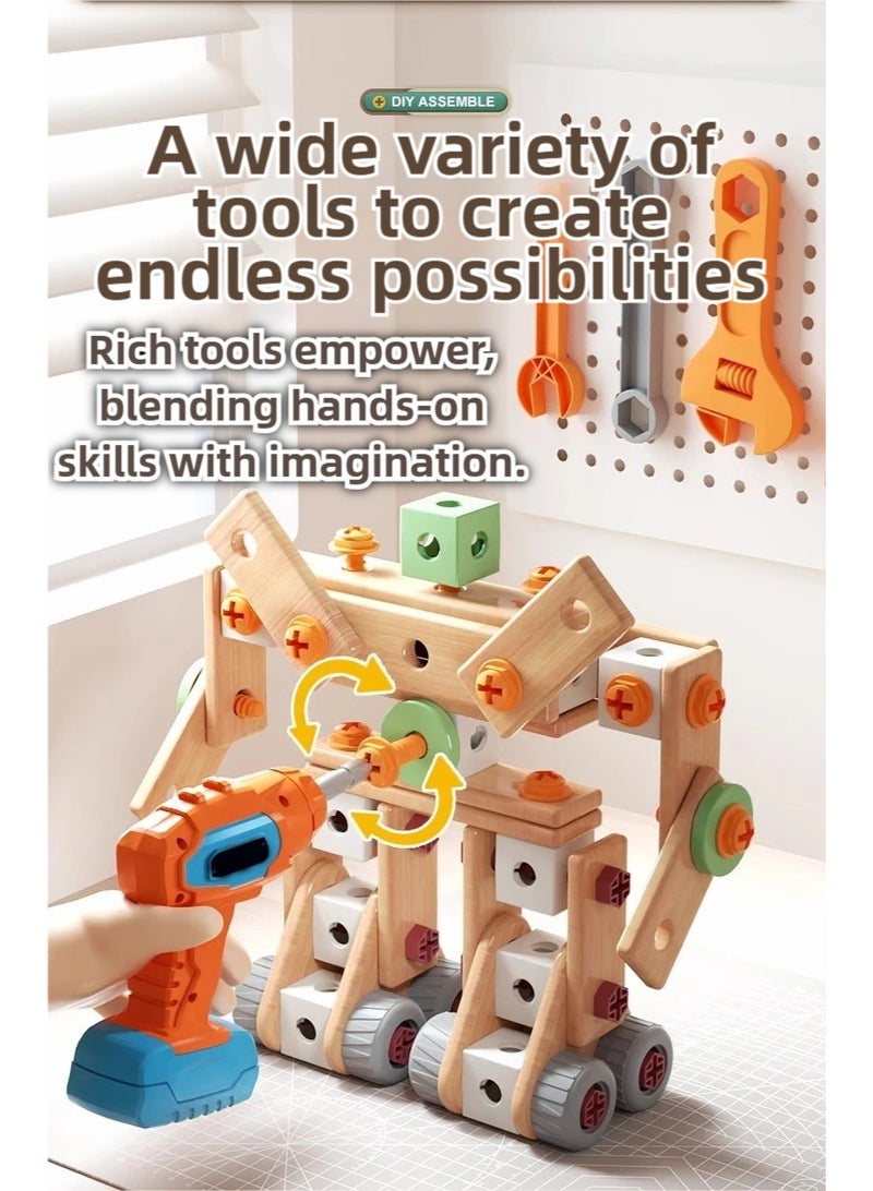 Kids Tool Set – 145 PCS Toddler Tool Box with Tools & Electronic Toy Drill, STEM Construction Toys for Pretend Play, Birthday Gift for Boys & Girls, Fun & Educational Learning Toy for Home Play  - Image 2