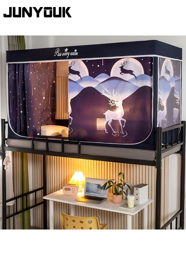 JUNYOUK Bed Canopy Tents Curtain Blackout Curtain Single Bed Tent Curtain Student Shading Cloth Bed Canopy Mosquito Net Student Sleep Privacy Protection - Image 1