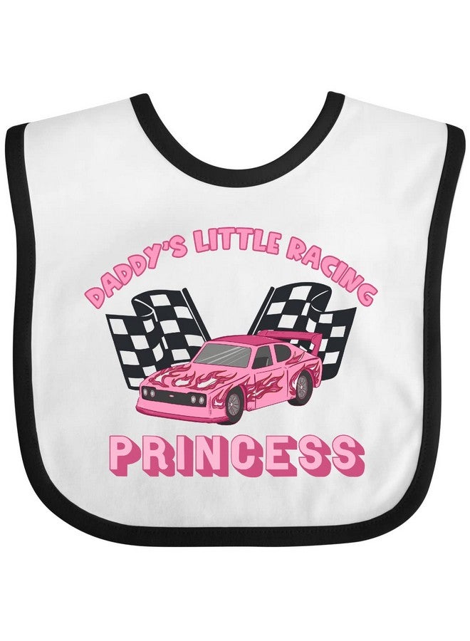 inktastic Daddy's Racing Princess Pink Race Car Baby Bib White and Black 3b840 - Image 1