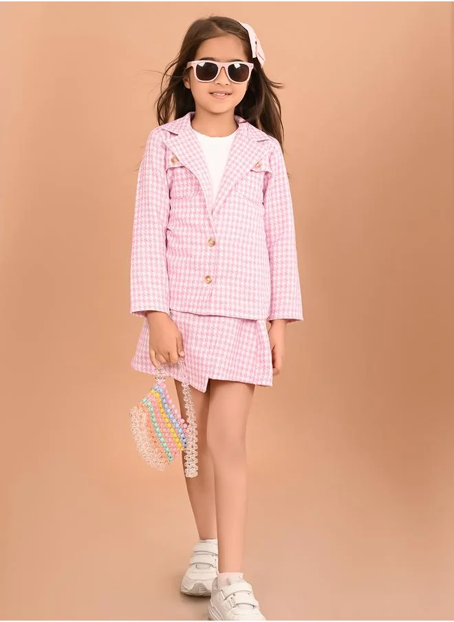 LILPICKS Checked Blazer & Skirt Co-ord Set by Styli