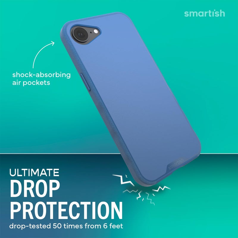 SmartishÂ® iPhone 16e MagSafe Case - Gripmunk Magnetic Slim Case [Lightweight + Protective] Thin Grip Cover with Microfiber Lining for Apple iPhone 16e 2025 - Blues on The Green - Image 2