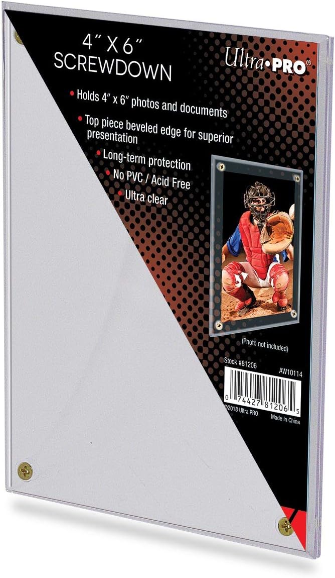 1 (One) Ultra-PRO Stor-Safe 4" x 6" Screwdowns for Postcards, Photos and other collectibles (4 Screw Screw Down)