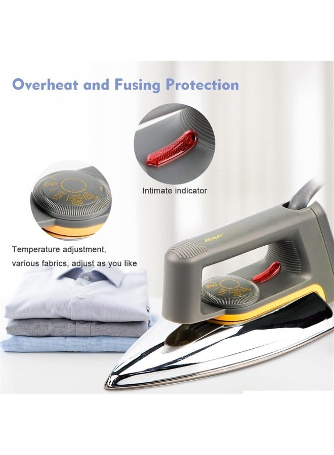 MANAM TRADING Electric Dry Iron| Light-Weight Iron Box with Light Indicator| Golden Sole Plate and Temperature Setting Dial with Automatic Cut-Off| 2 Years Warranty 1600 W  Black - Image 5