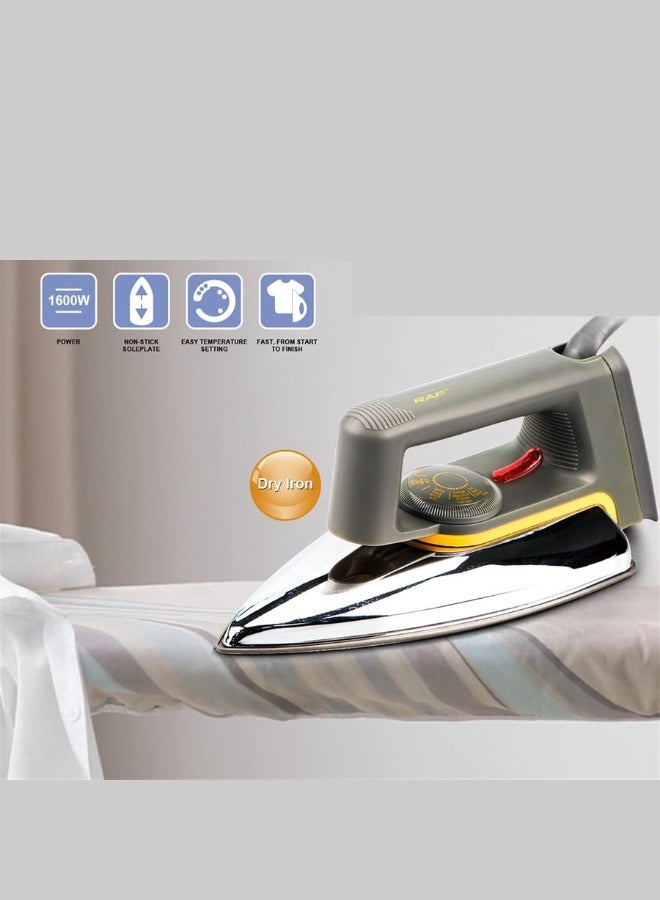 MANAM TRADING Electric Dry Iron| Light-Weight Iron Box with Light Indicator| Golden Sole Plate and Temperature Setting Dial with Automatic Cut-Off| 2 Years Warranty 1600 W  Black - Image 3