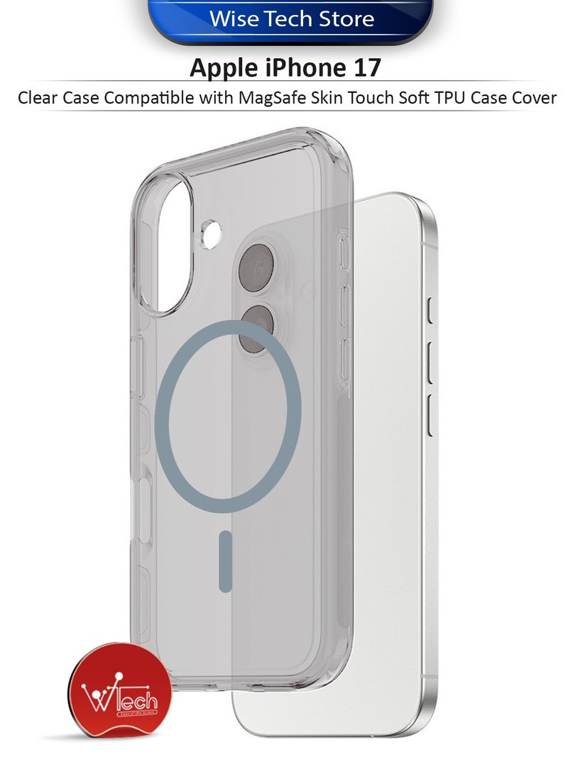 Wtech Apple iPhone 17 5G 2025 Clear Case Compatible with MagSafe Skin Touch Soft TPU Case Cover (MCMPMN) - Grey - Image 1
