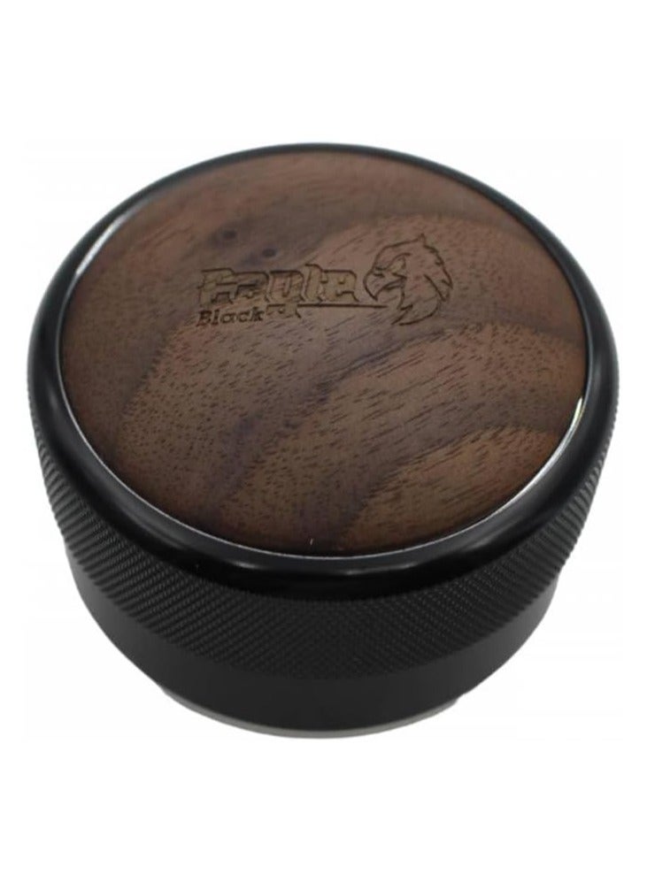 Coffee Distributor Tool, Black and Wodden, Textured Grip Surface  - Image 3