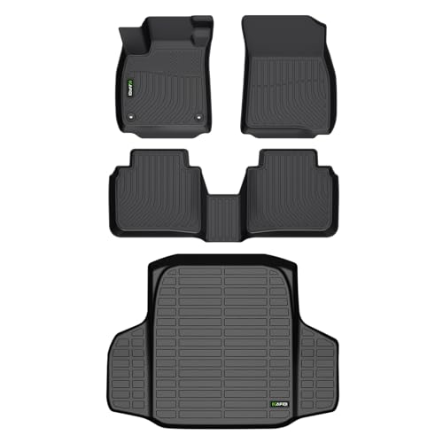 HAFIDI®-Floor Mats & Cargo Liner Custom Set for Honda Accord 2023-2026 (Include Hybrid) All Weather Protection TPE Full Set Automotive Floor Liner Accessories - Black - Image 1