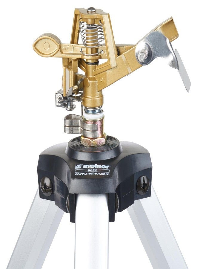 Melnor 65162AMZ Metal Pulsating Sprinkler with Tripod and QuickConnect Set Amazon Bundle, Silver - Image 5