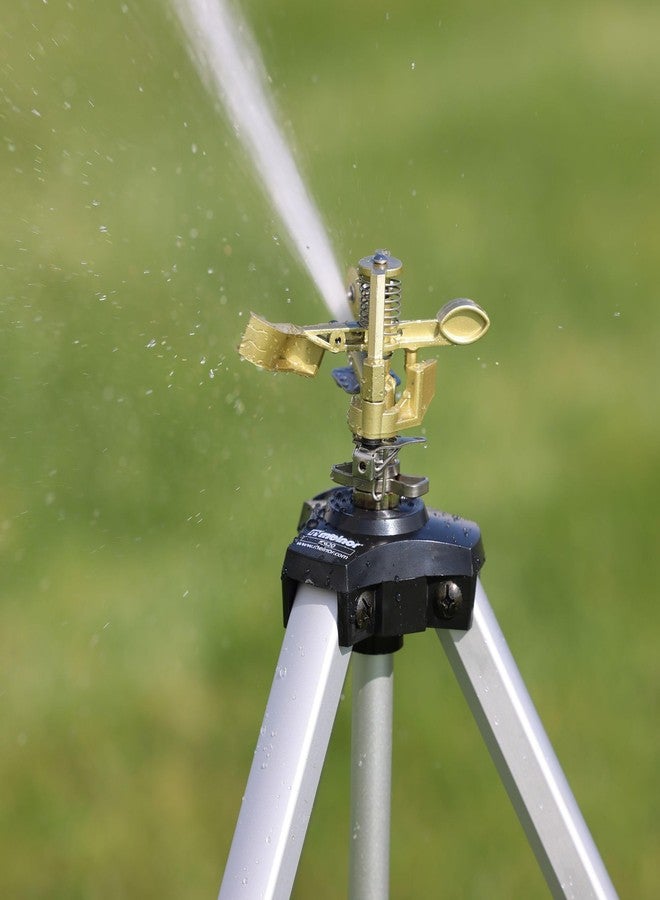 Melnor 65162AMZ Metal Pulsating Sprinkler with Tripod and QuickConnect Set Amazon Bundle, Silver - Image 2