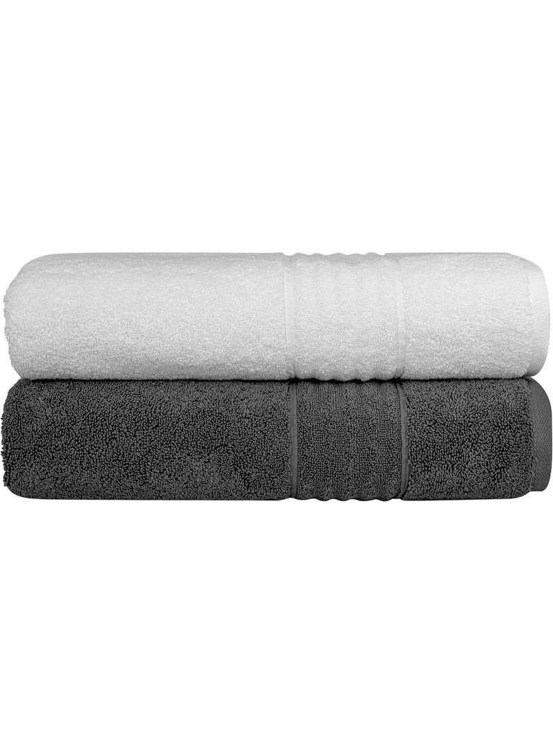 LuksYol Luxury Towel Set - 100% Pure Turkish Cotton - 600 GSM Premium Absorbent & Fluffy Towels - Ultra Soft & Gentle on Skin - Set of 2  Bath Towels 140x70cm - Hotel & Spa Quality Towels - Oeko-Tex Certified (Made in Green & Standard 100) - Highly Absorbent & Quick Drying - Elegant Modern Design - Ideal for Daily Use, Gifting, or Guest Towels - Long-Lasting Durability with Soft Touch - Available Colors: Navy Blue, Vibrant Green, Grey, White, Beige, Pink - Premium Weaving for Luxurious Texture - Fade-Resistant & Machine Washable - Perfect for Bathroom, Gym, Spa & Travel - High-End Cotton Towels by LuksYol - Designed for Comfort & Style with a Premium Feel That Lasts Wash After Wash - Image 1