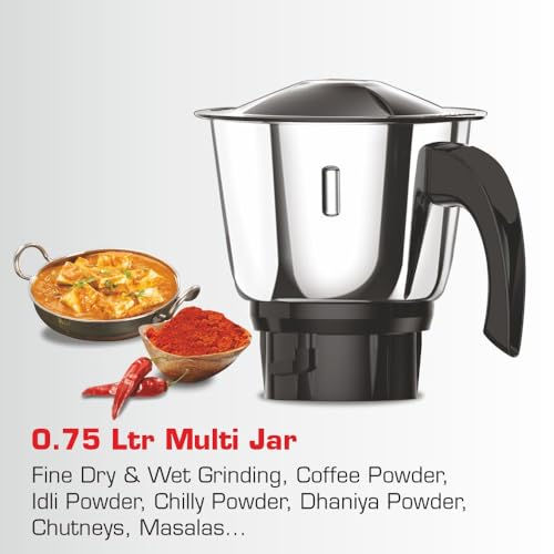 Vidiem Stainless Steel Victor (Red) MG 715 A |Mixer Grinder 650 Watt With 3 Leakproof Jars With Self-Lock For Wet & Dry Spices, Chutneys & Curries |2 Years Warranty - Image 3