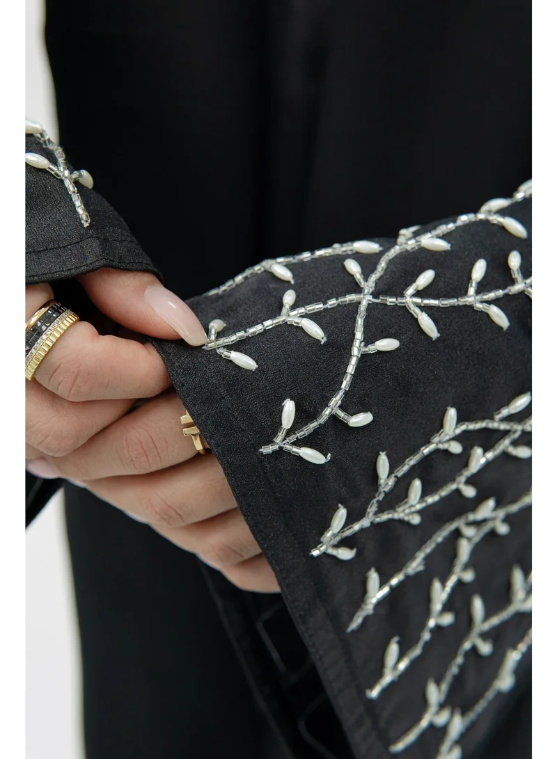 اوفيليا عباية مارا للنساء – عباية سوداء أنيقة طويلة محتشمة بأكمام طويلة