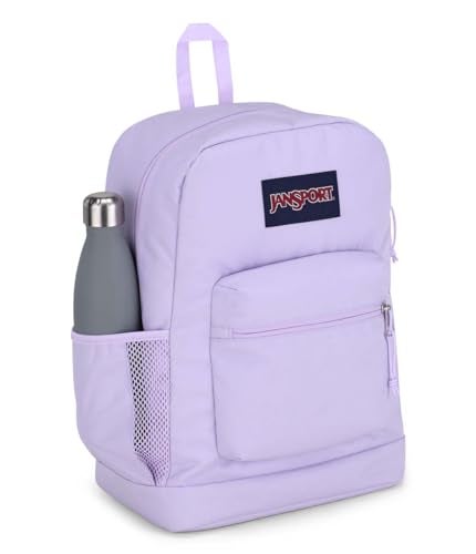 JanSport Cross Town Plus Backpack - Large Main Compartment, Side Water Bottle Pocket, 15-Inch Padded Laptop Sleeve - Pastel Lilac - Image 3