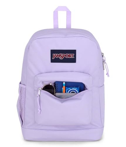 JanSport Cross Town Plus Backpack - Large Main Compartment, Side Water Bottle Pocket, 15-Inch Padded Laptop Sleeve - Pastel Lilac - Image 4