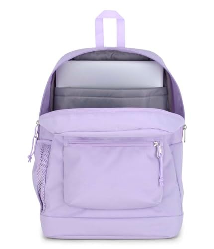 JanSport Cross Town Plus Backpack - Large Main Compartment, Side Water Bottle Pocket, 15-Inch Padded Laptop Sleeve - Pastel Lilac - Image 5