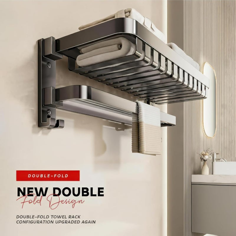 MIORAH Towel Holder in Bathroom| Heavy Load Towel Rack & Hangers for Bathroom Accessories Set for Wall(60CM) - Image 3