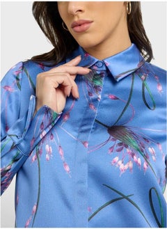 Ted Baker Printed Longline Satin Shirt  - Image 3